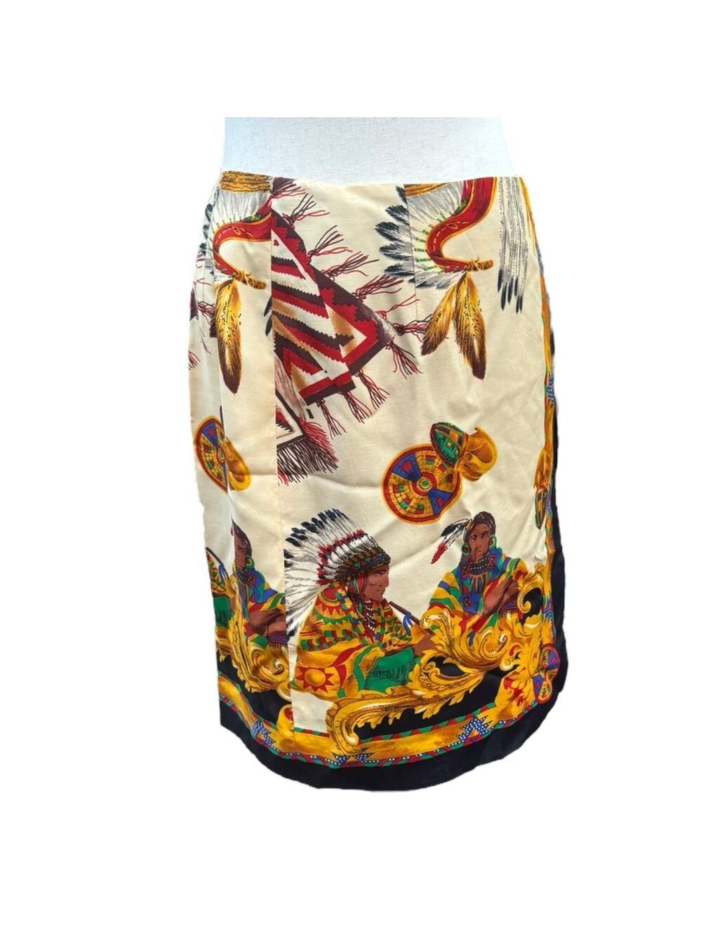 Vintage Preston & York Native Print Pencil Skirt 6 Bold Western Boho Statement - Picture 10 of 13